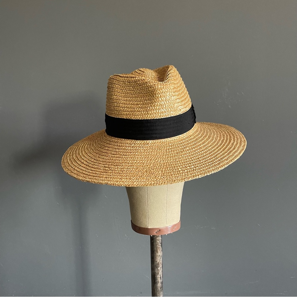 Brixton Straw Fedora Hat with Black Band